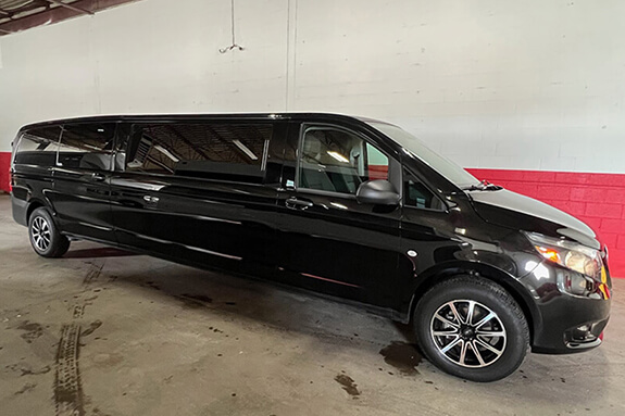 black mercedes limousine