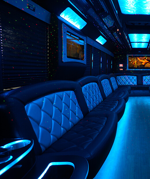 limo bus with wet bars