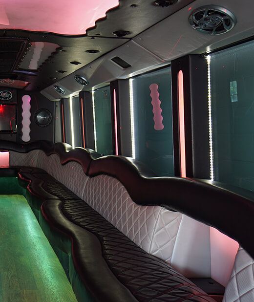 party bus with disco lights